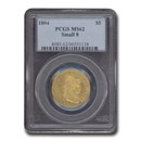 1804 $5 Capped Bust Gold Half Eagle MS-62 PCGS (Small 8) 1804 $5 Capped Bust Gold Half Eagle MS-62 PCGS (Small 8)